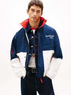 Tommy Jeans Water-Repellent Windbreaker, Navy/White/Red