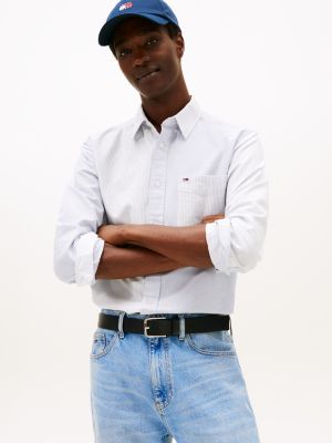 Tommy Jeans Stripe Mix Oxford Shirt, Nordic Iris