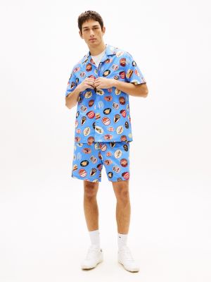 Мужские рубашки Tommy Hilfiger Tommy Jeans Printed Poplin Camp Shirt — фото 2