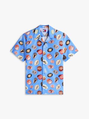 Мужские рубашки Tommy Hilfiger Tommy Jeans Printed Poplin Camp Shirt — фото 5