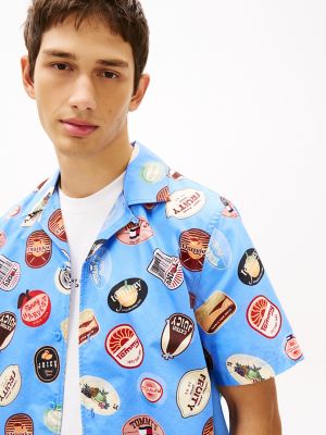 Мужские рубашки Tommy Hilfiger Tommy Jeans Printed Poplin Camp Shirt — фото 3