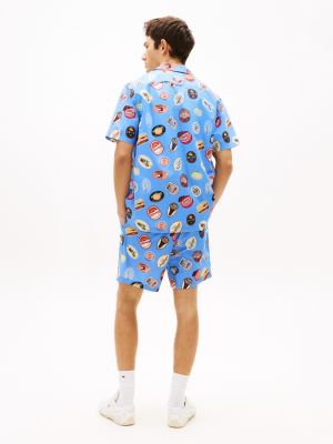 Мужские рубашки Tommy Hilfiger Tommy Jeans Printed Poplin Camp Shirt — фото 4