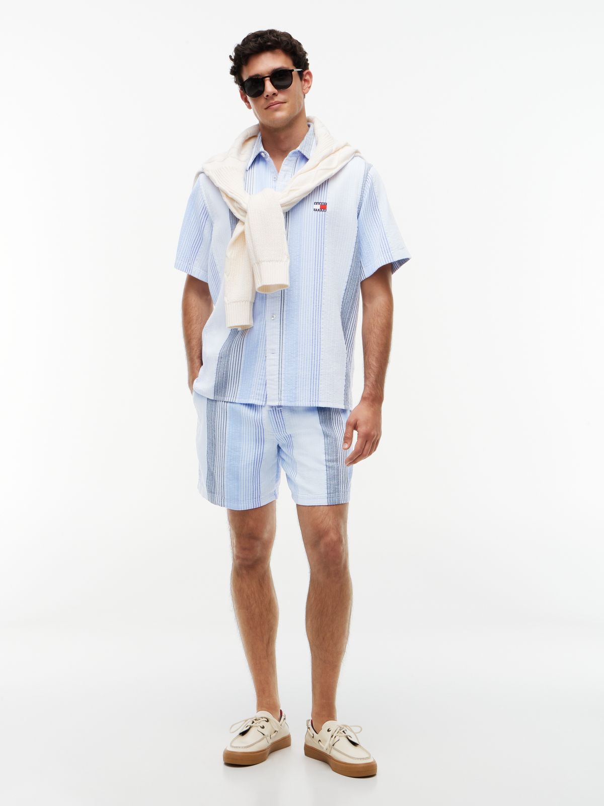 Tommy Jeans Striped Dobby Short — Sweet Blue/Multi Stripe
