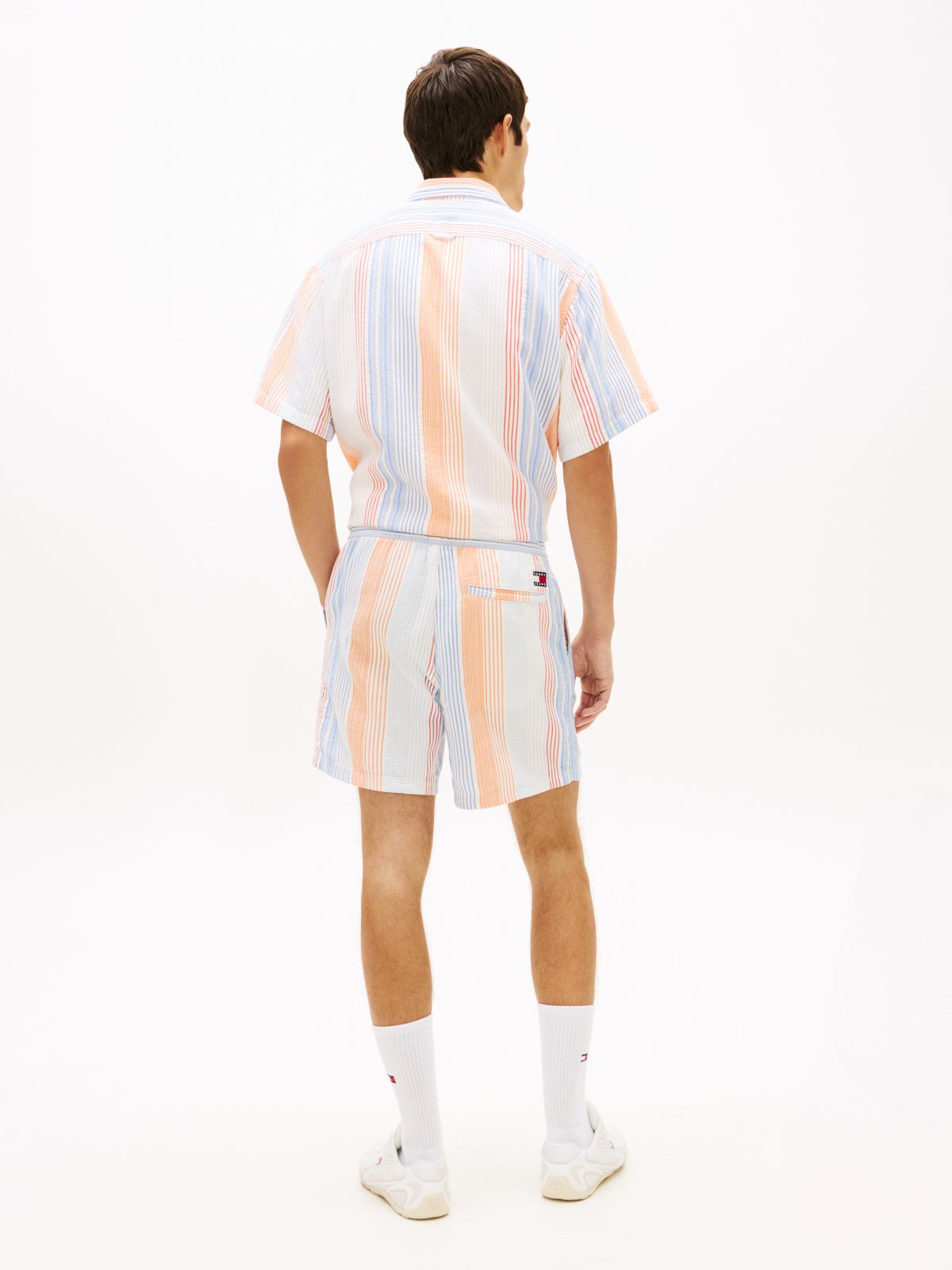 Tommy Jeans Striped Dobby Short — Ancient White/Multi Stripe