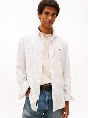 Tommy Jeans Check Flannel Shirt, Ancient White