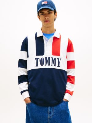 Tommy Jeans Archive Colorblock Rugby, Navy/White/Red