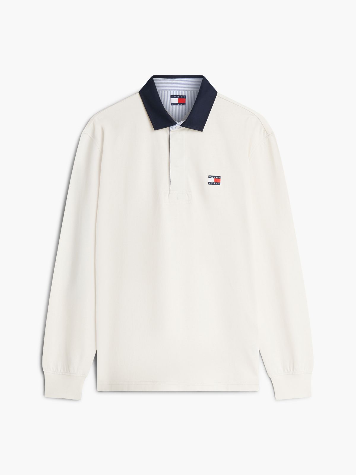 Tommy Jeans Relaxed Fit Rugby Polo — Cream