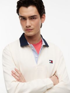 Tommy Jeans Relaxed Fit Rugby Polo — Cream 3