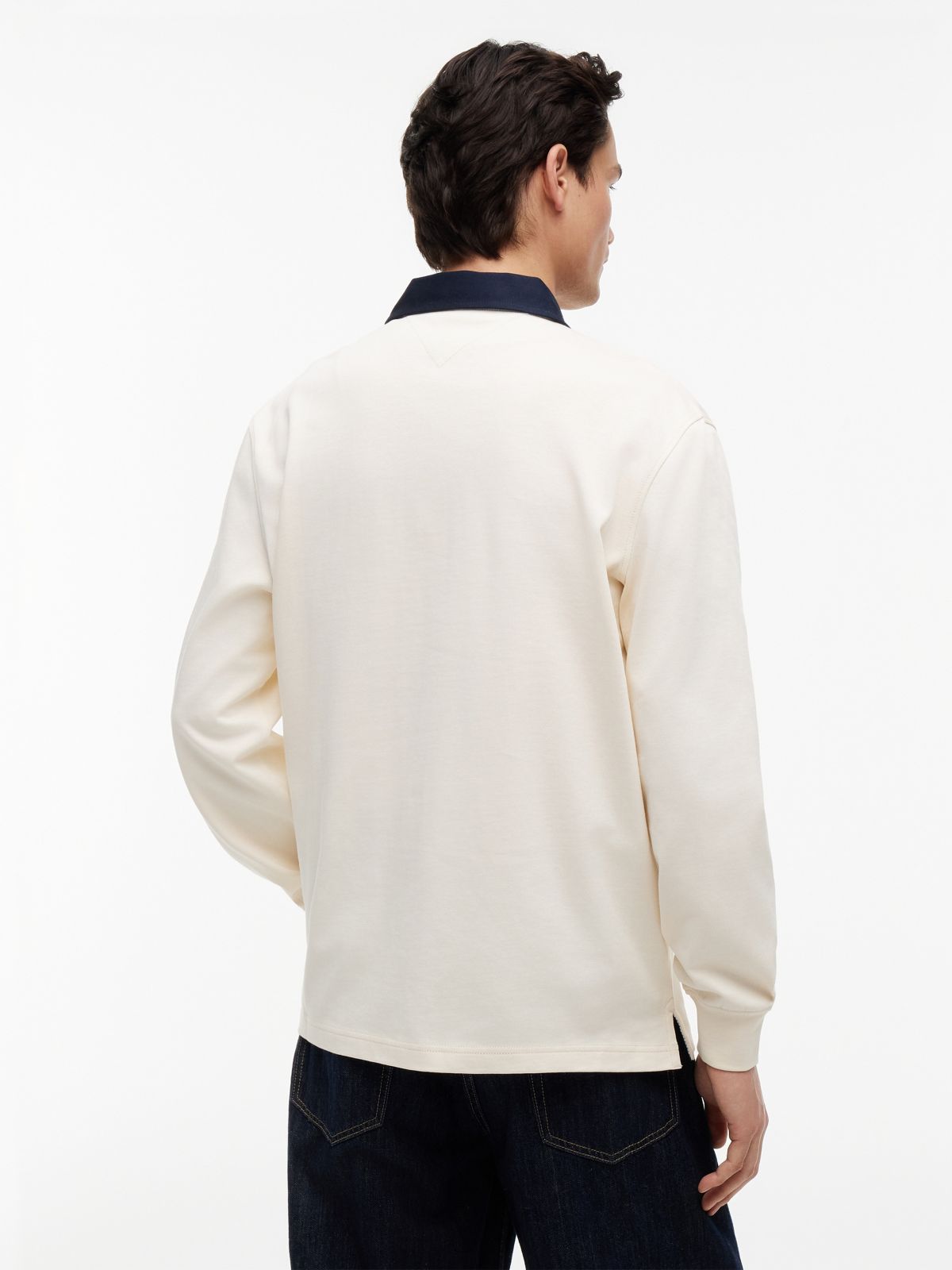Tommy Jeans Relaxed Fit Rugby Polo — Cream
