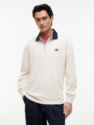 Tommy Jeans Relaxed Fit Rugby Polo, Cream