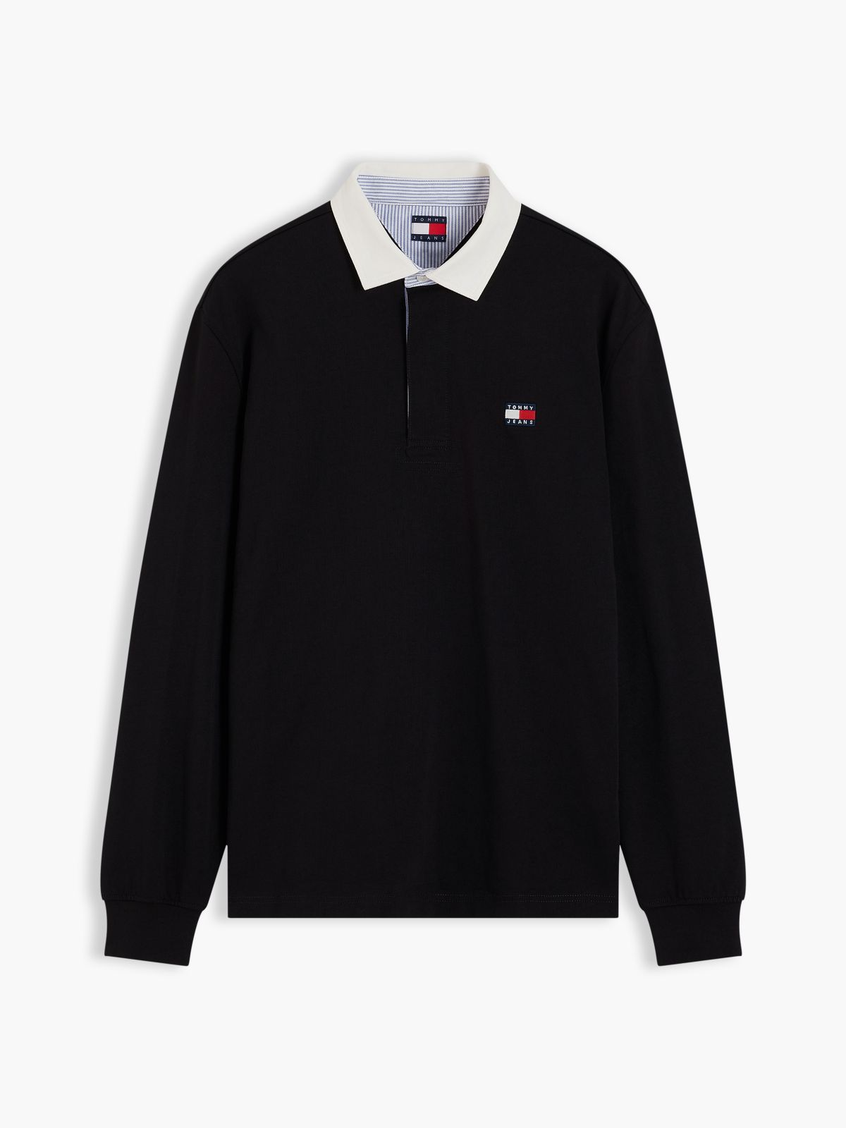 Tommy Jeans Relaxed Fit Rugby Polo — Black
