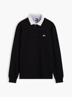 Tommy Jeans Relaxed Fit Rugby Polo — Black 5