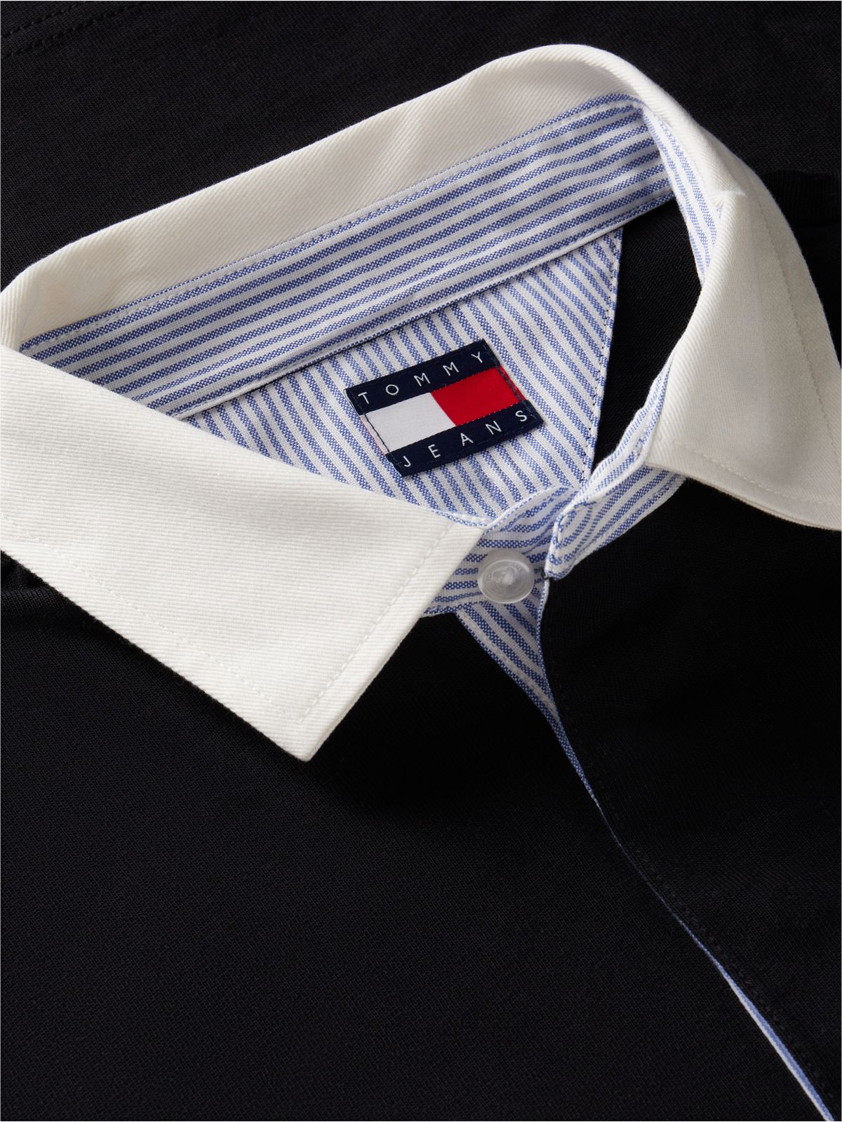 Tommy Jeans Relaxed Fit Rugby Polo — Black