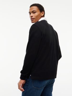 Мужское поло Tommy Jeans Relaxed Fit Rugby Polo, цвет: Чёрный — фото 4