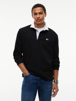 Tommy Jeans Relaxed Fit Rugby Polo, Black