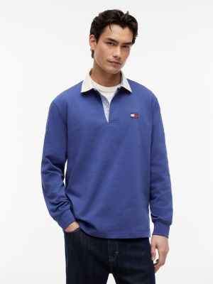 Tommy Jeans Relaxed Fit Rugby Polo, Blue Storm