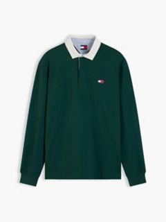 Tommy Jeans Relaxed Fit Rugby Polo — Velvet Green 5