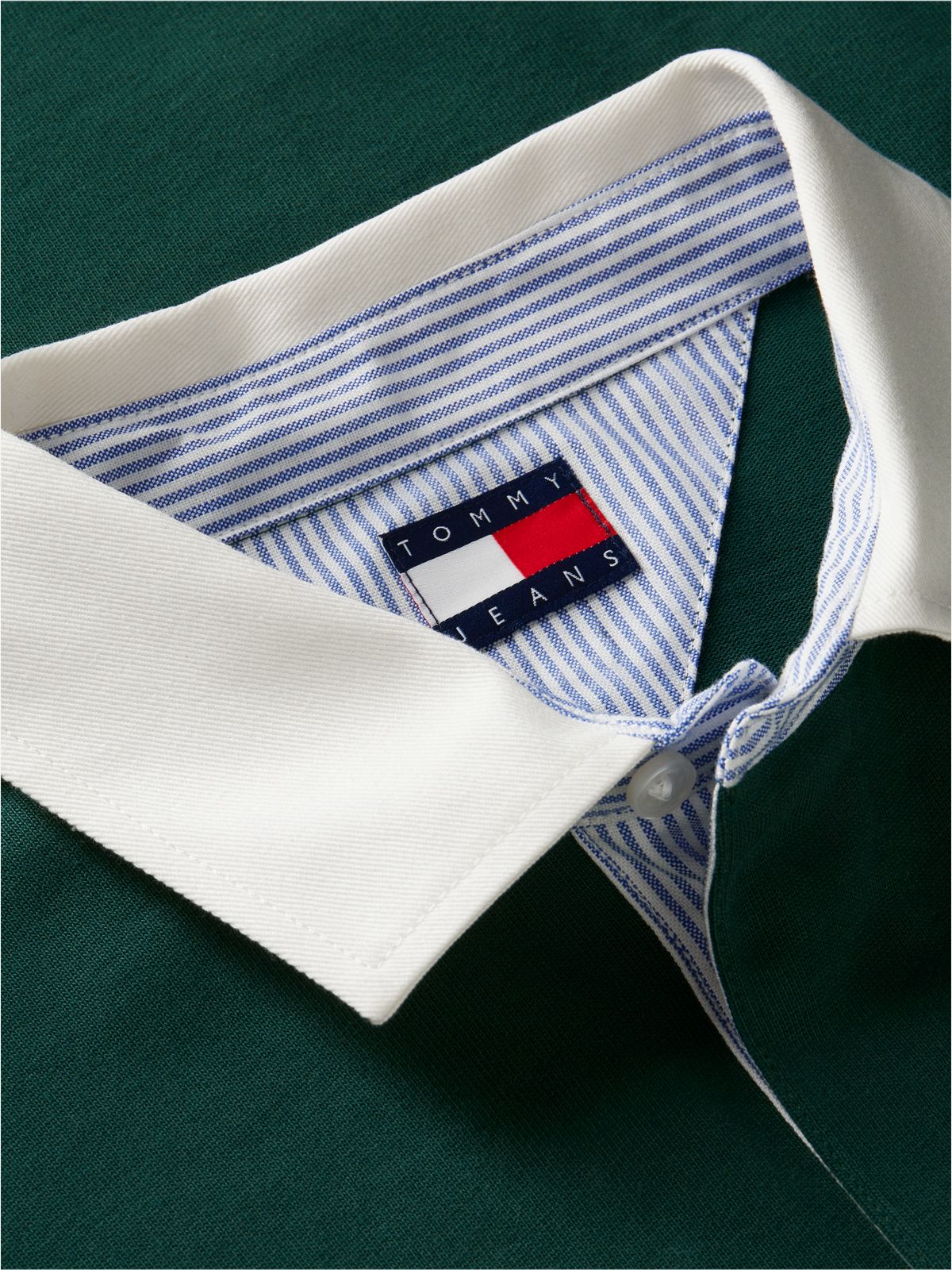 Tommy Jeans Relaxed Fit Rugby Polo — Velvet Green