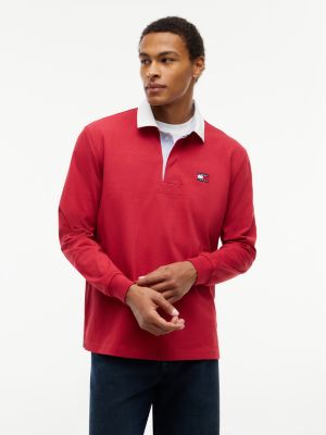 Tommy Jeans Relaxed Fit Rugby Polo, Noble Cherry