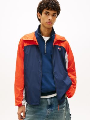 Tommy Jeans Ripstop Hooded Jacket, Navy Multi