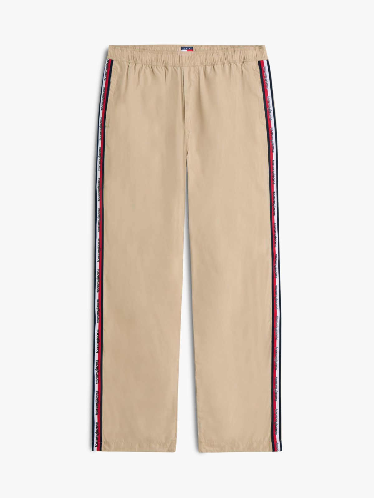 Tommy Jeans Logo Tape Track Pant — Light Beige