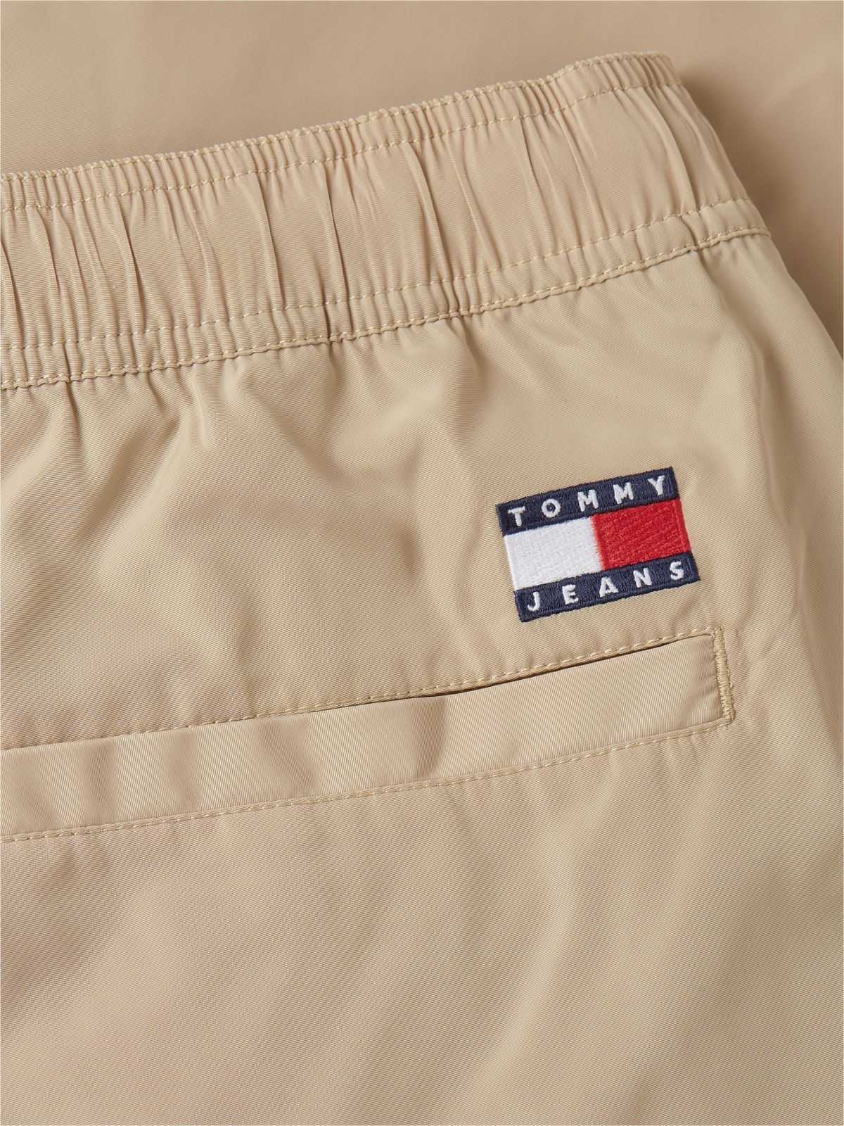 Tommy Jeans Logo Tape Track Pant — Light Beige