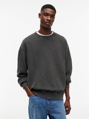 Tommy Jeans Waffled Sweatshirt, Black