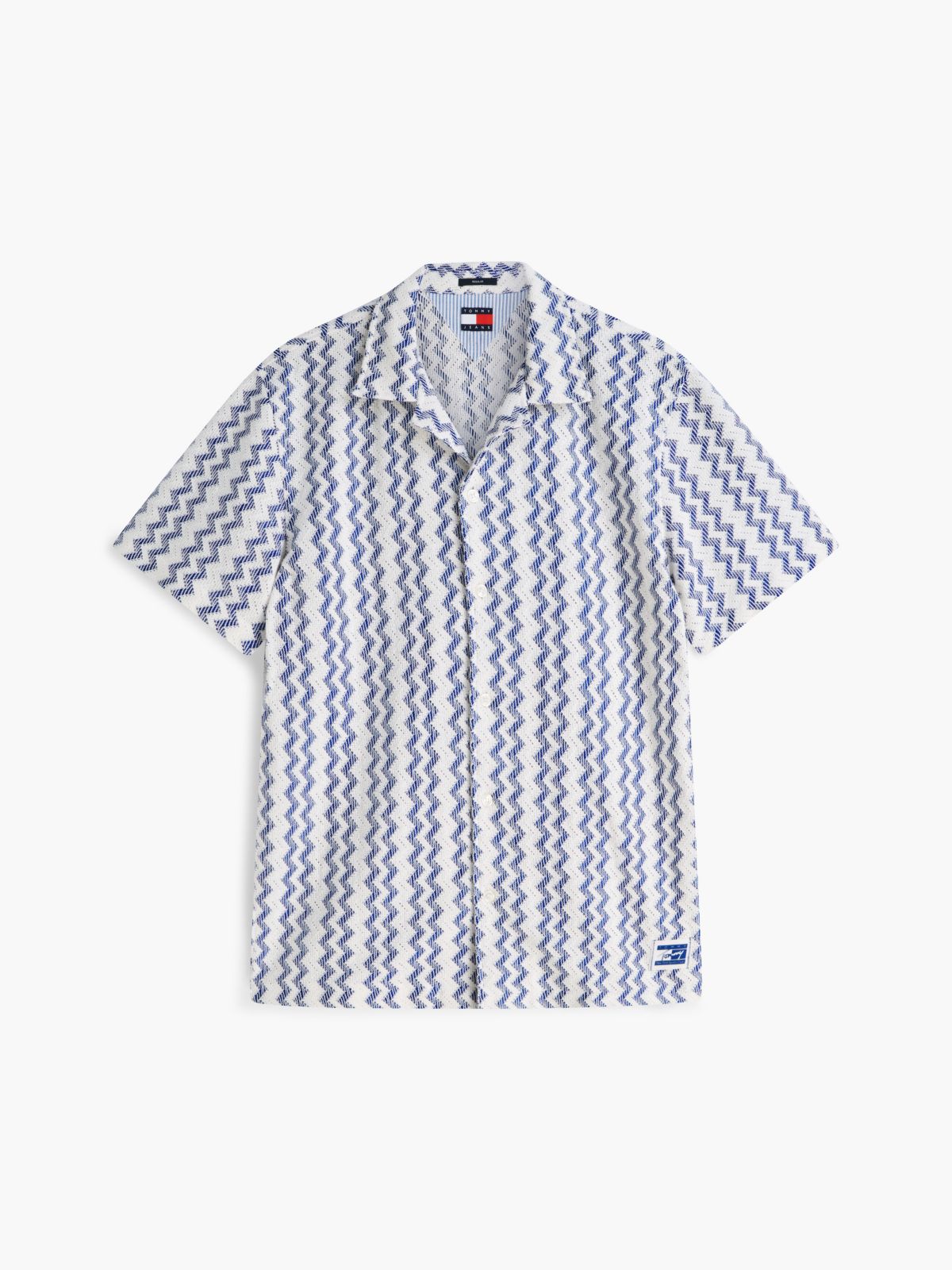 Tommy Jeans Open Weave Camp Shirt — Providence Blue