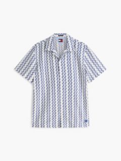 Tommy Jeans Open Weave Camp Shirt — Providence Blue 5