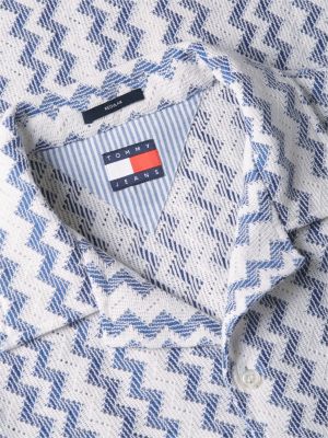 Мужские рубашки Tommy Hilfiger Tommy Jeans Open Weave Camp Shirt — фото 6
