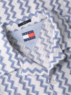 Tommy Jeans Open Weave Camp Shirt — Providence Blue 6