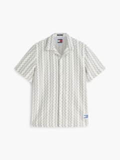 Tommy Jeans Open Weave Camp Shirt — Spring Olive 6