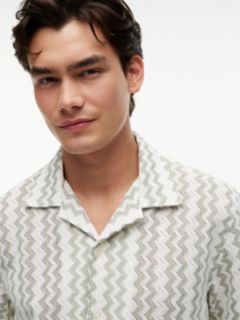 Tommy Jeans Open Weave Camp Shirt — Spring Olive 4