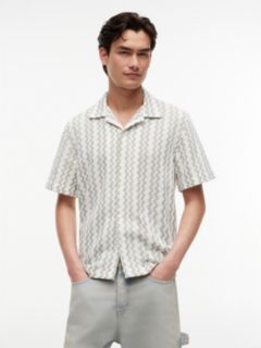 Tommy Jeans Open Weave Camp Shirt — Spring Olive 1