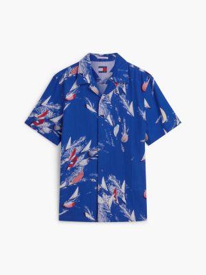Мужские рубашки Tommy Hilfiger Tommy Jeans Sailboat Print Camp Shirt — фото 5