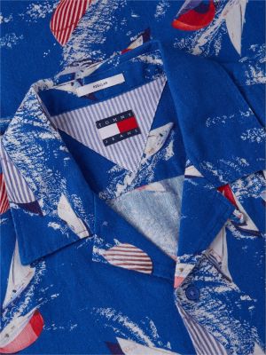 Мужские рубашки Tommy Hilfiger Tommy Jeans Sailboat Print Camp Shirt — фото 6