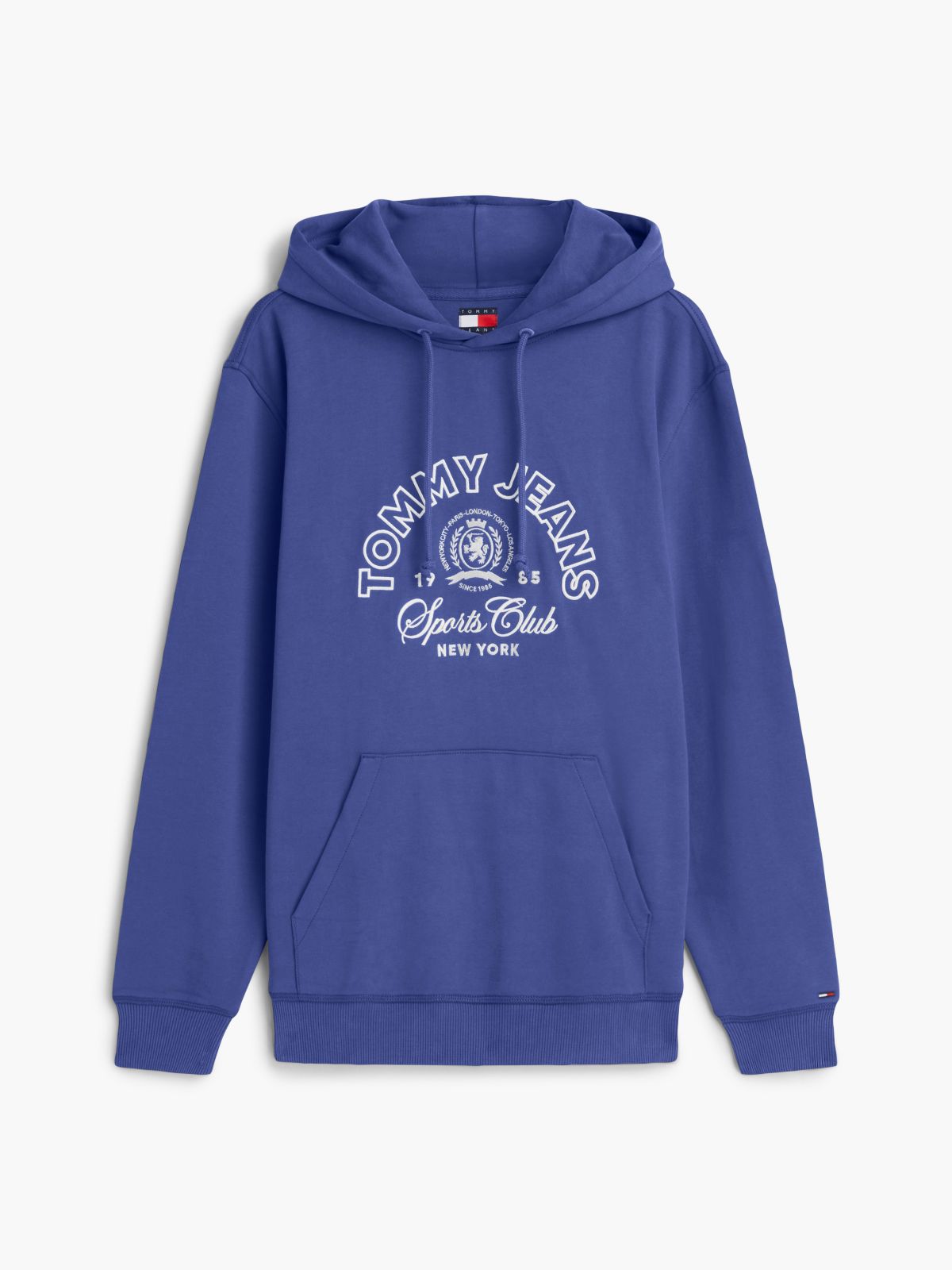 Tommy Jeans Sports Club Logo Hoodie — Blue Storm