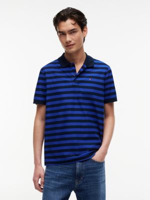 Tommy Jeans Regular Fit Striped Polo, Blue/Navy Stripe