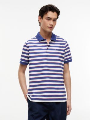 Tommy Jeans Regular Fit Striped Polo, Blue Storm/White Stripe