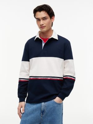 Tommy Jeans Colorblock Rugby Sweatshirt, Dark Night Navy