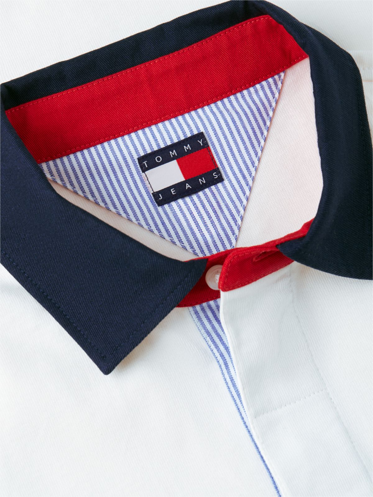 Tommy Jeans Colorblock Rugby Sweatshirt — Ancient White