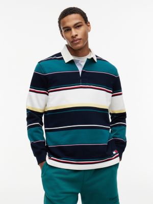 Tommy Jeans Relaxed Striped Rugby Polo, Dark Navy Multi Stripe