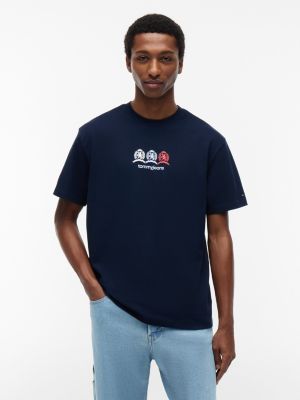 Tommy Jeans Multi-Crest Logo T-Shirt, Dark Navy