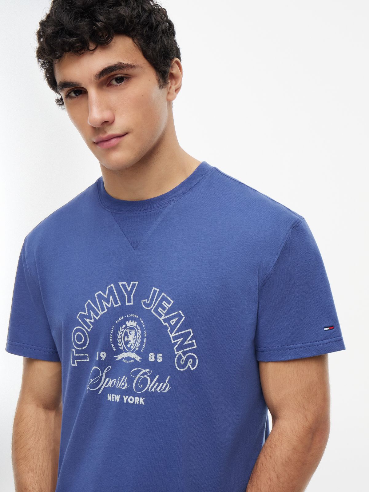 Tommy Jeans Weathered Sport Logo T-Shirt — Blue Storm