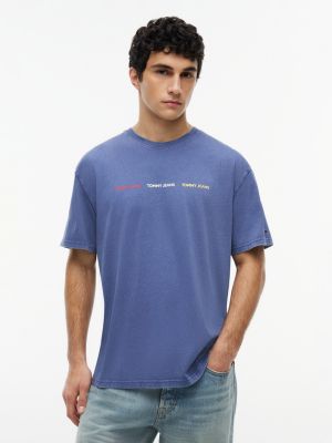 Tommy Jeans Repeat Logo T-Shirt, Blue Storm