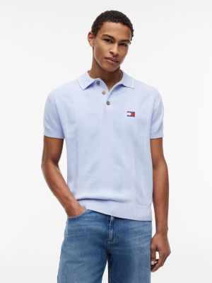 Tommy Jeans Short-Sleeve Sweater Polo, Moonlight Iris
