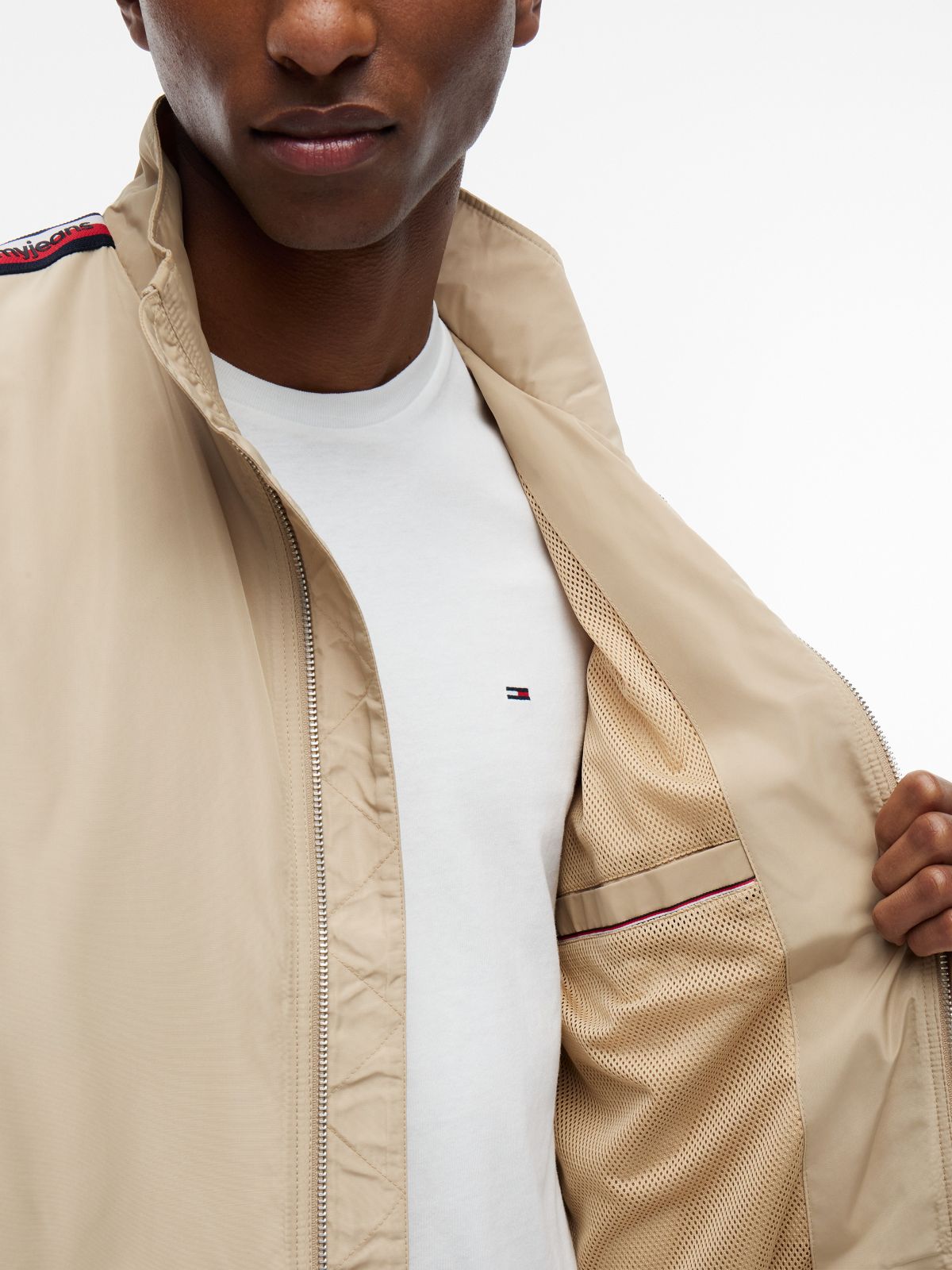 Tommy Jeans Logo Tape Zip Jacket — Gentle Gold