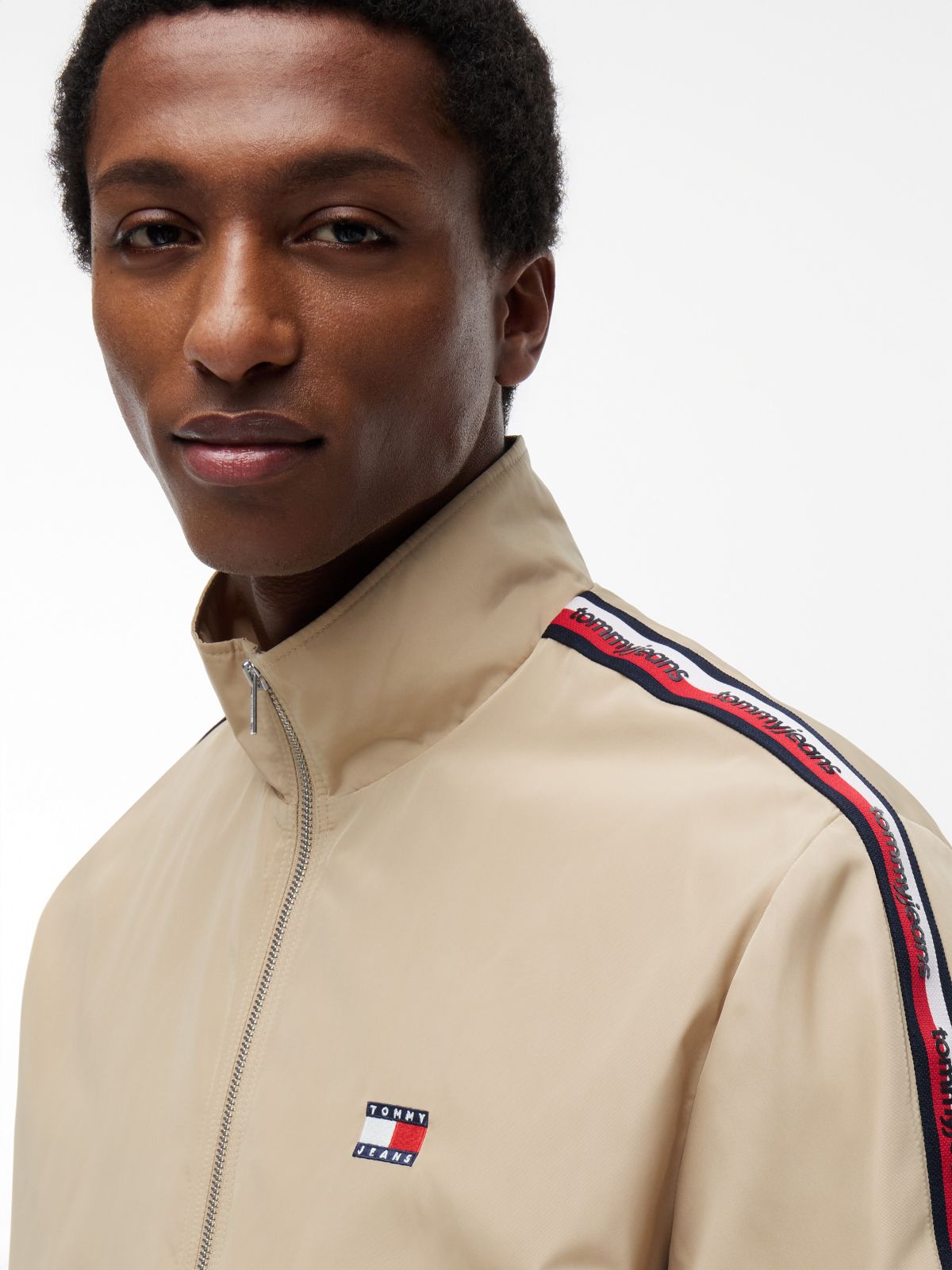 Tommy Jeans Logo Tape Zip Jacket — Gentle Gold