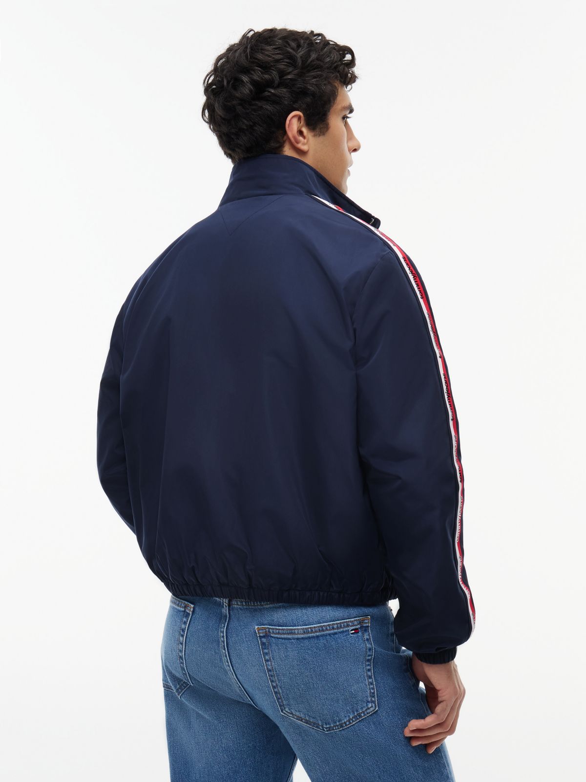 Tommy Jeans Logo Tape Zip Jacket — Navy