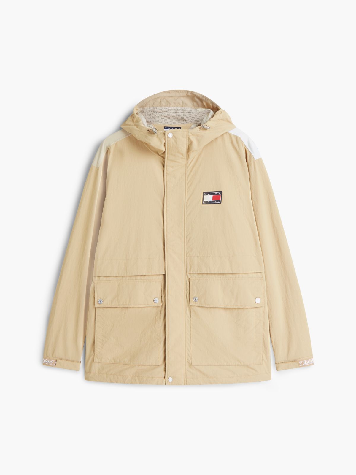Tommy Jeans Flag Colorblock Windbreaker — Beige